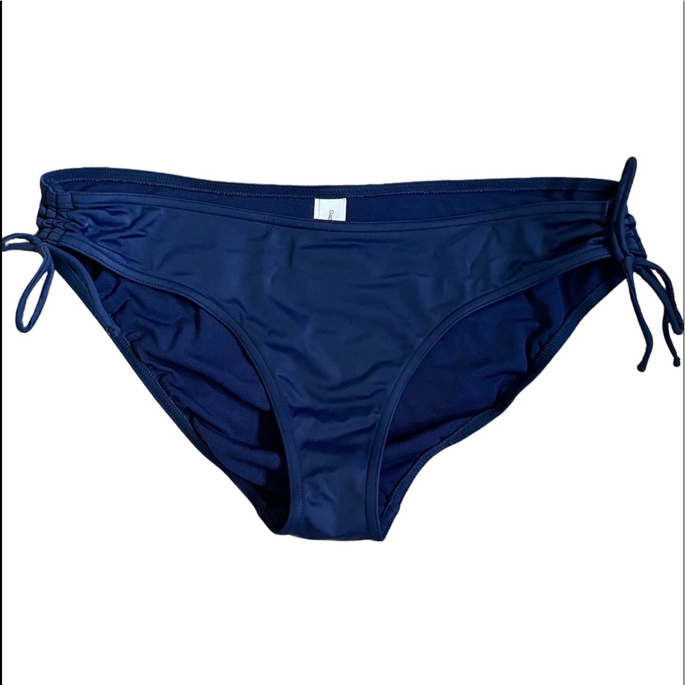 Gap Body bikini bottom woman’s size Medium royal blue gathered tue sides